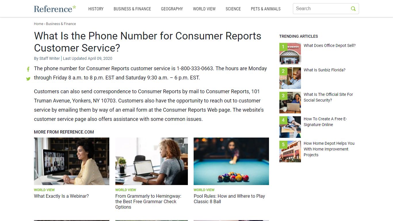 What Is the Phone Number for Consumer Reports Customer Service?